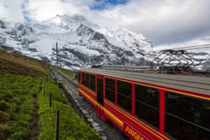 Jungfrau railway heading to the Eiger